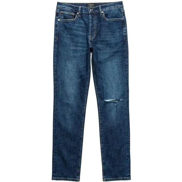 Earnest Sewn Mens Bryant Slouchy Blue Destroyed Slim Straight Leg Jeans NWT
          
      NWT