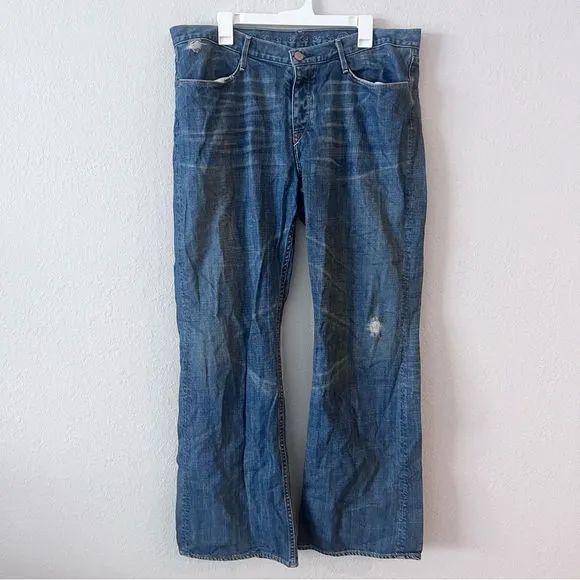 Earnest Sewn Hemingway 07 Mens Size 38x32 Button Fly Denim Blue Jeans