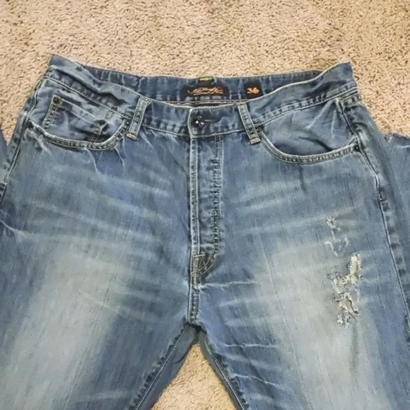 Ed Hardy men's Jean's size 36 x 29.5" 🐾🐶 worn TWICE
