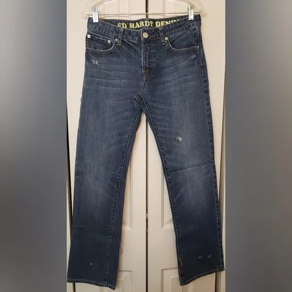 ED HARDY BUTTON Fly Jeans 30x32