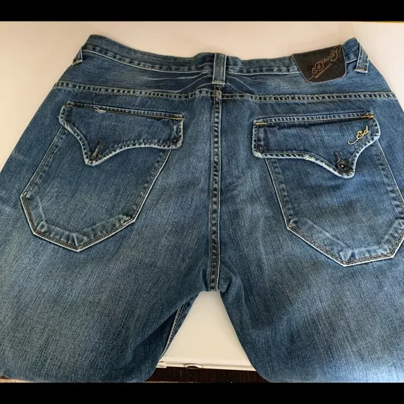 Ed Hardy Christian Audigier Mens Button Fly Jeans
