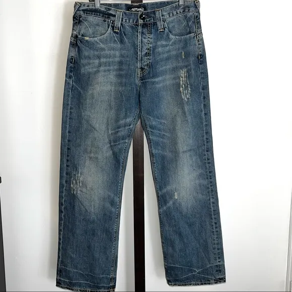 Mens Ed Hardy Denim Distressed Jeans SIZE 33 X 32