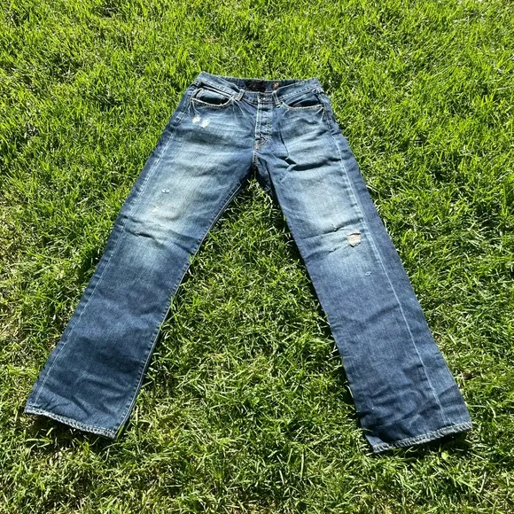 Y2k Vintage Ed Hardy Embroidered Rear Pocket Straight Leg Jeans High Rise 32