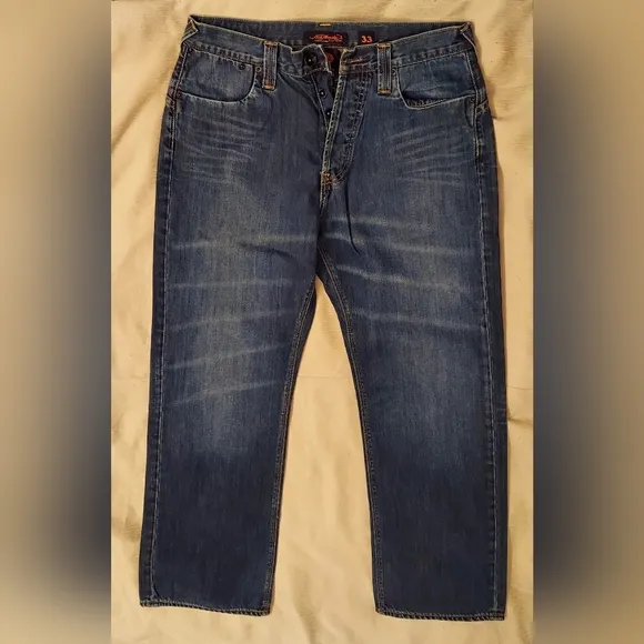 ED HARDY BY CHRISTIAN AUDIGIER MEN'S DISTRESSED BOOT LEG JEANS SIZE 33 X 31