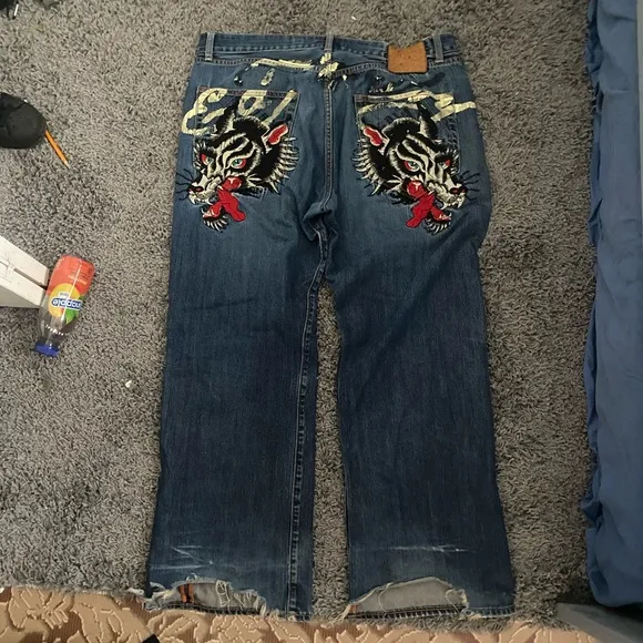 Vintage Y2K Ed Hardy graphic jeans