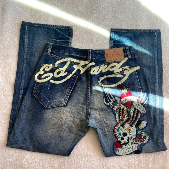 Vtg Ed Hardy McQueen NYC jeans ❤️