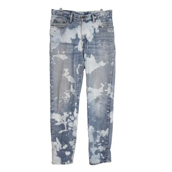 VINTAGE Upcycled bleached UNISEX EDWIN blue Jeans pants 32 x 30 - FUNKY GRUNGE