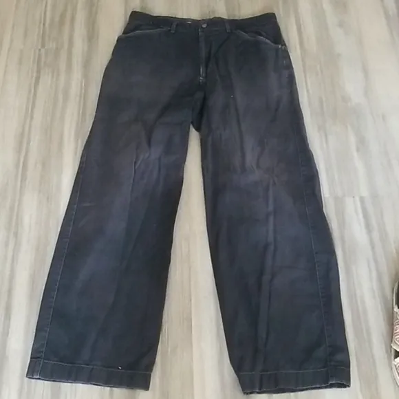 Emporio Armani Relaxed Denim Black Trousers Made In Italy Size 32