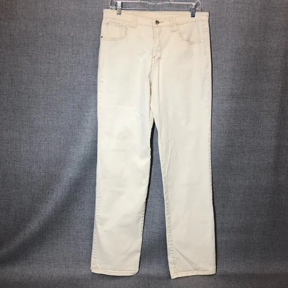 Emporio Armani Jeans Designer Mens Cream Straight Leg Jeans