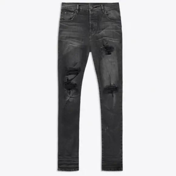 En Noir distressed skinny jeans