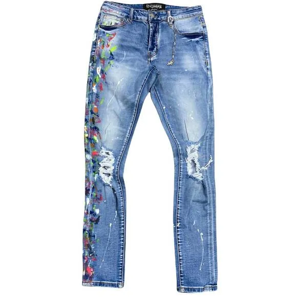 NEW EN NOIR men's clash denim jean in blue
              
      NWT