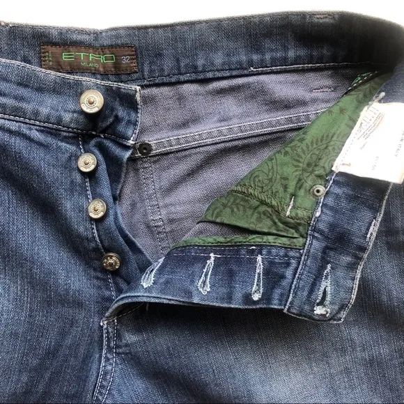 Etro Men’s Slim, Straight Blue Jeans - size 32
