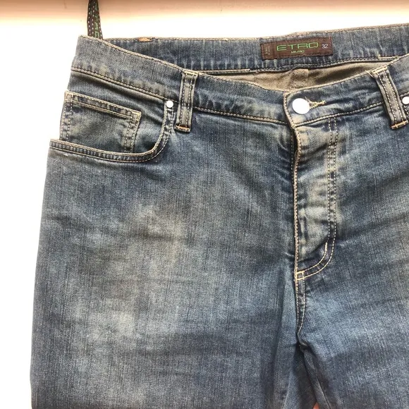 ETRO Slim, Straight  Light Blue Jeans, Men's 32