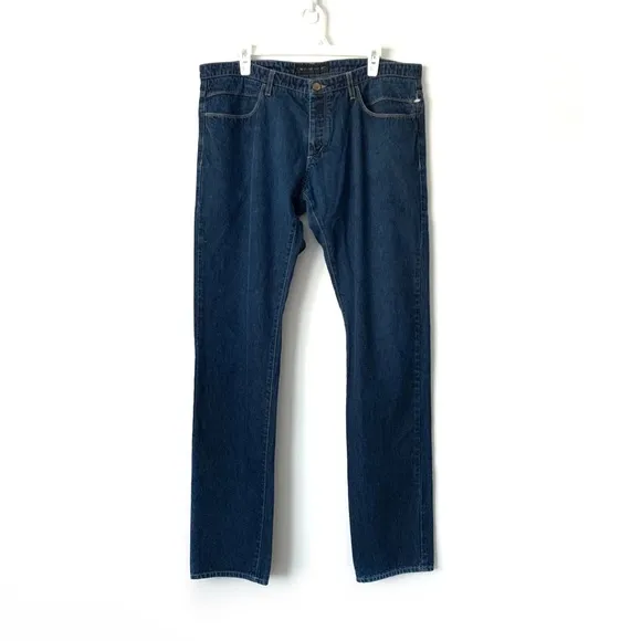 ETRO Milano Vintage Men’s Blue Straight Leg Denim Trouser Emboss Jeans Sz 38 XXL