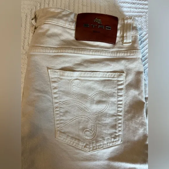Mens ETRO cream jeans.  Size 36x30