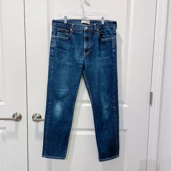 Everlane Dark Blue Slim Straight Leg Jeans