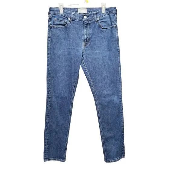 Everlane The Slim Jean Skinny Blue Medium Wash Mens Size 35x34 Stretch