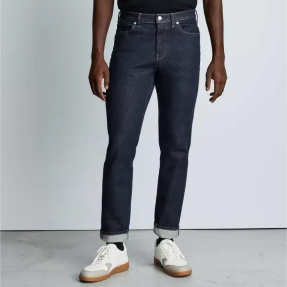 NWT Everlane Men's Relaxed 4-Way Stretch Organic Cotton Dark Indigo Blue Uniform
          
      NWT