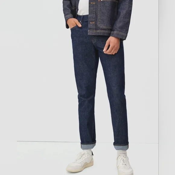 New‎ Everlane Men's Slim 4-Way Stretch Organic Jean/ Uniform 30x32 Deep Indigo