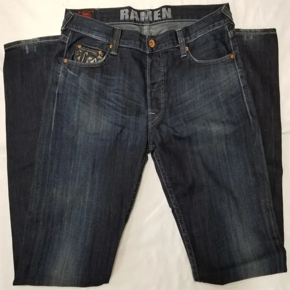 Evisu Ramen jeans men sz 38 waist dark wash