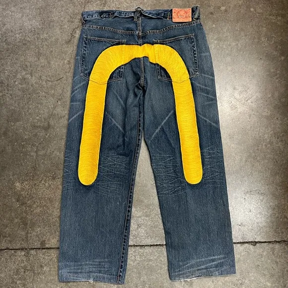 Evisu EMBROIDERED jeans size 40 vintage 2000s RARE