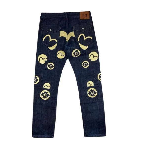 2008 Evisu Multi Pocket diacock logo denim