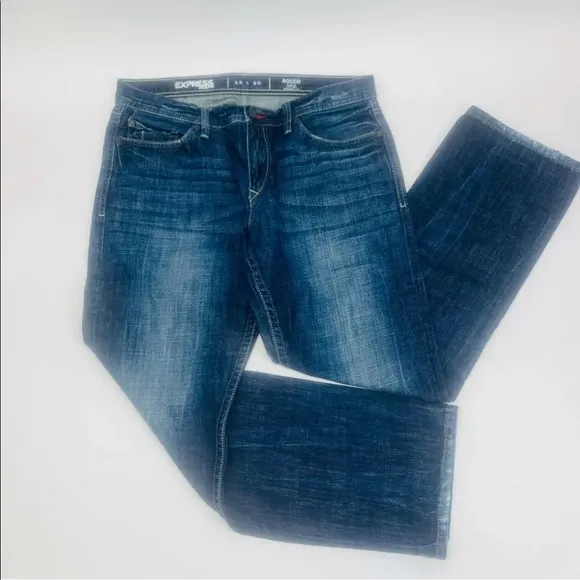 Express Jeans Mens 33 x 30 Blue Rocco Slim