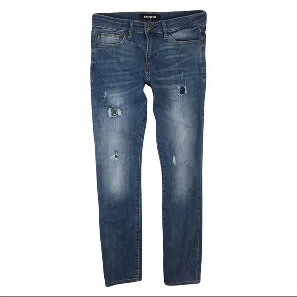 MJ200 Mens EXPRESS Hyper Stretch Medium Wash Skinny Jeans 29x30