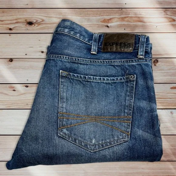 Express Slim Straight Jeans Size 34 x 34
