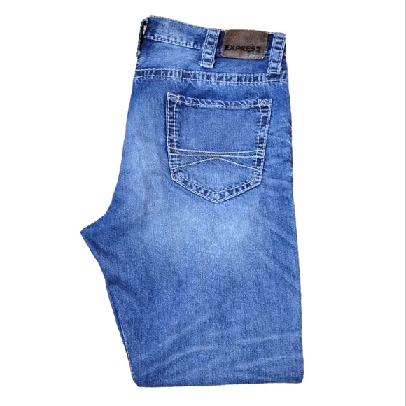 Express Jeans Blake Loose Fit Boot Cut Medium Vintage Wash Mens
