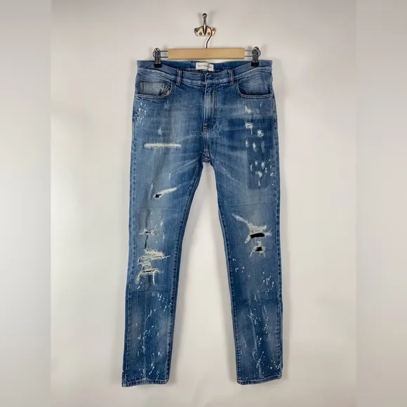 Faith Connexion Destroyed Denim Slim Jean Indigo