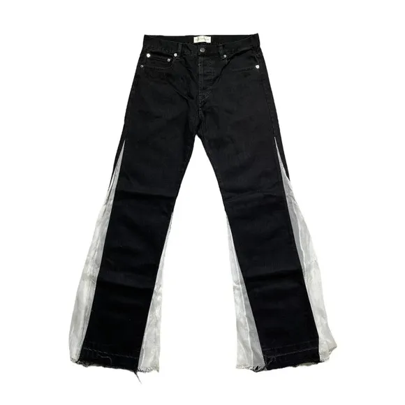 Flared Sheer insert denim