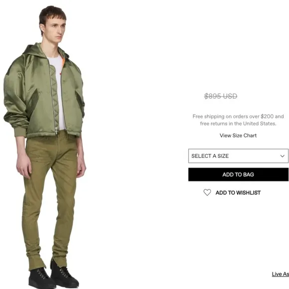 Fear Of God Khaki Selvedge Vintage Denim Jeans
          
      Boutique