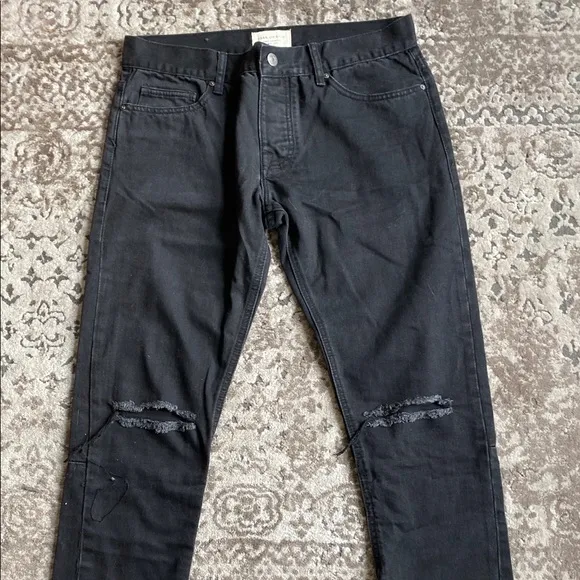 Fear of God Black Distressed Jeans