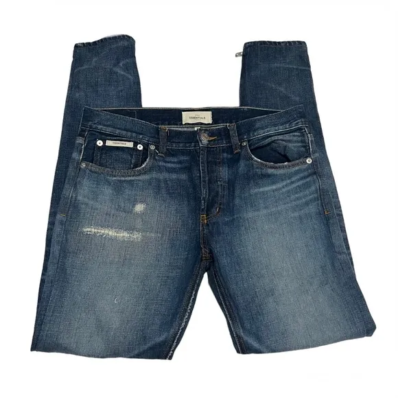 Essentials | Fear of God Side Zip Distress Jeans