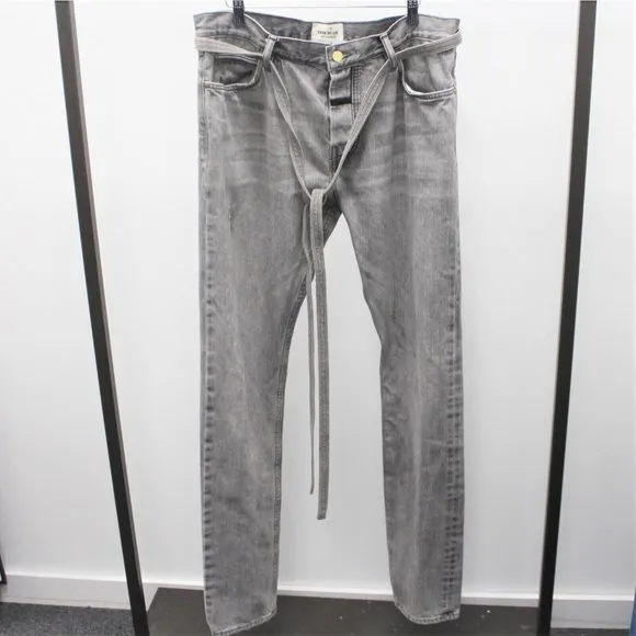 Fear Of God Sixth Collection Slim Fit Denim Grey Men's Size 34x34 5KQBBH