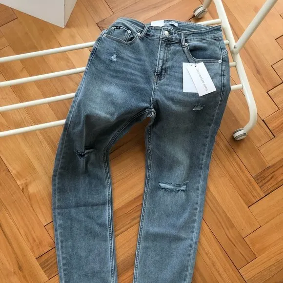 Fear of God ripped zipper jeans-986