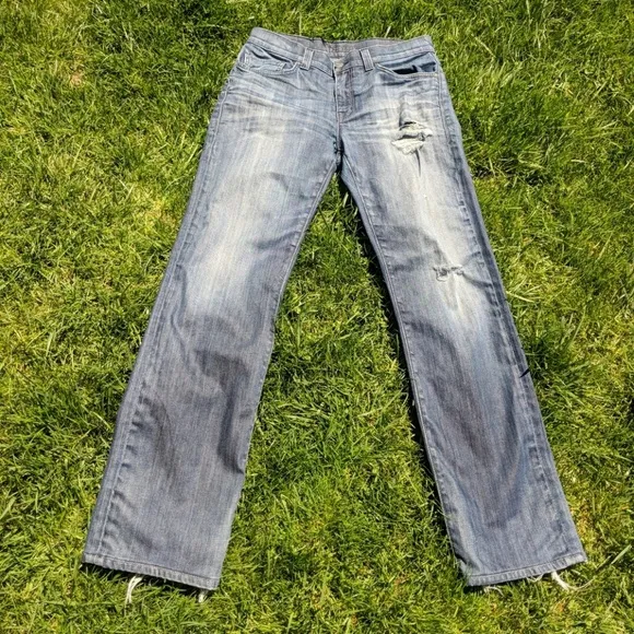 Fidelity soft denim straight leg blue jeans 11 33