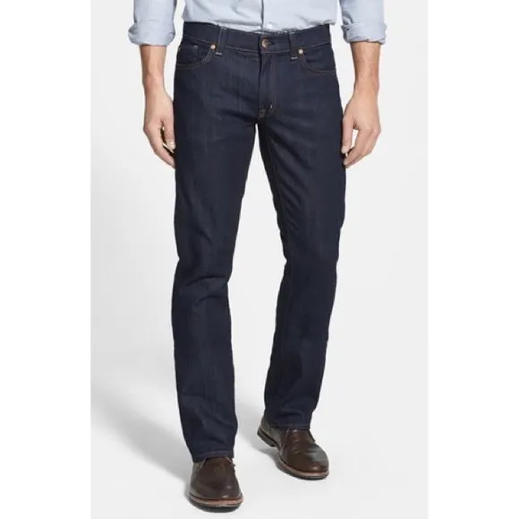 Fidelity Denim Men’s Impala Stretch Dark Blue Town Rinse Straight Leg Jeans EUC