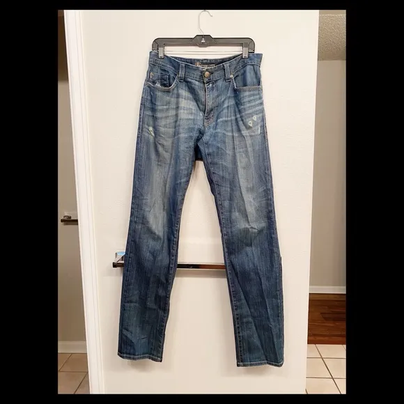 Men’s Fidelity Slim Jim Distressed Jeans, Size 33x34
