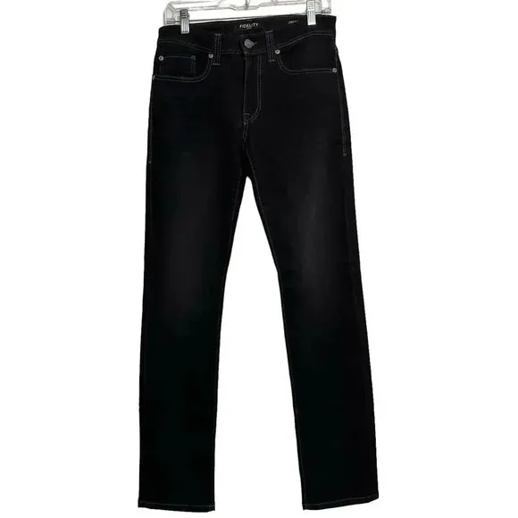 Fidelity men’s NWT’s Jimmy Tailored Slim straight black jeans. Size 28
              
      NWT