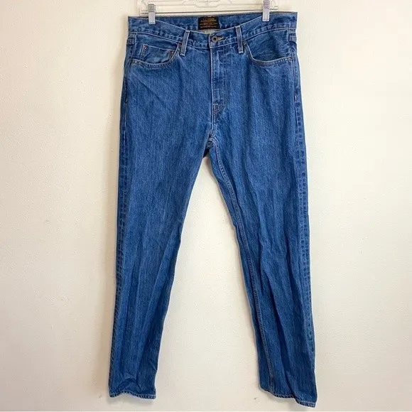 Filson Men's Rail Splitter Washed Denim Jeans Blue Size 34 x 34
