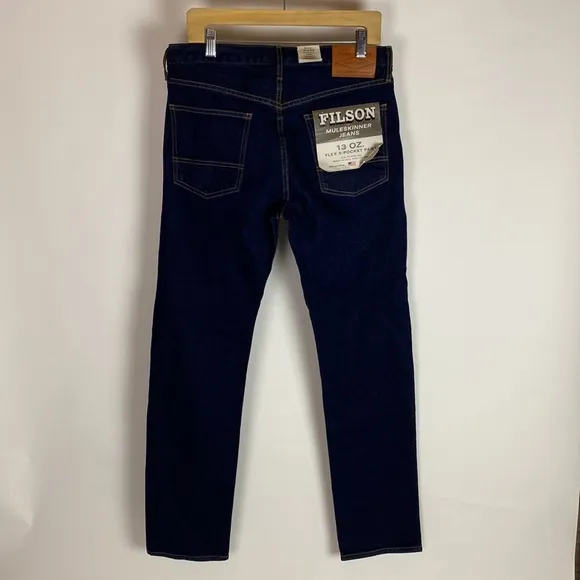 NWT Filson Co Muleskinner Mens Blue Stretch Denim 13 Oz Jeans Size 31 X 33
          
      NWT