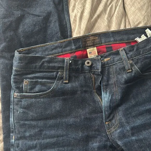 Filson Flannel Lined Jeans | Made in USA Raw Indigo Denim - 30 x 33
