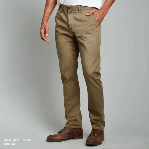 Flint and Tinder Selvage Chinos in Khaki