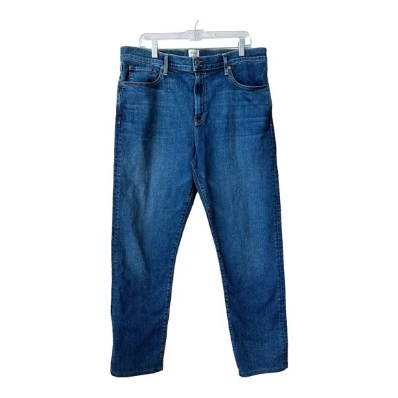 Flint and Tinder Straight Leg Stretch Jeans Size 38 Blue Denim USA Made Hemmed*