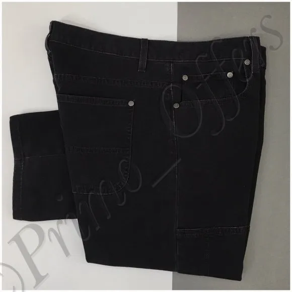 Flint And Tinder Mens Jeans Denim Double Knee Slim Fit Size 33 Black Made in USA