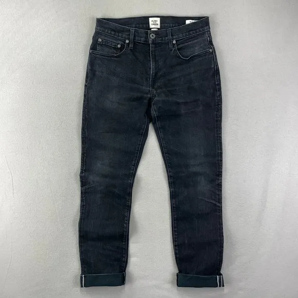 Flint And Tinder Jeans Selvedge Mens 29x30 Black Slim-Fit Retro Huckberry