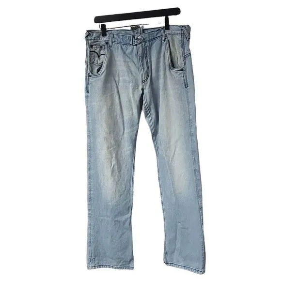 Blue label find machine men's jeans 36/31 vintage light wash