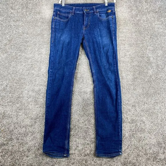 Flying Machine Jeans Slim Tapered Michael Men's 34 Blue Dark Wash 5-Pocket